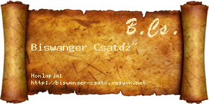 Biswanger Csató névjegykártya
